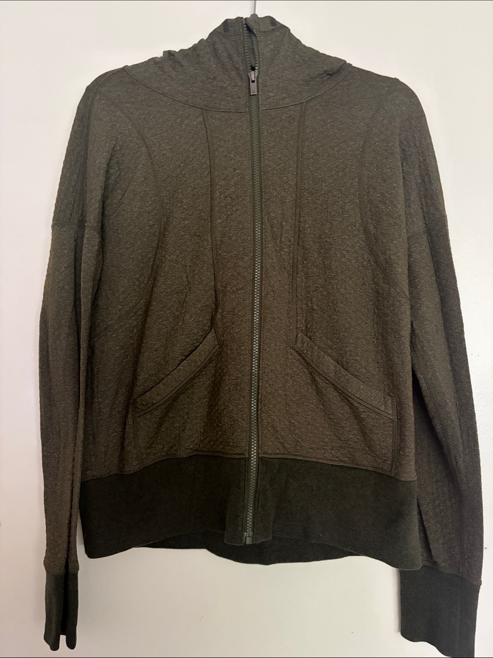 Lucy Olive Green Full-Zip Hooded Jacket